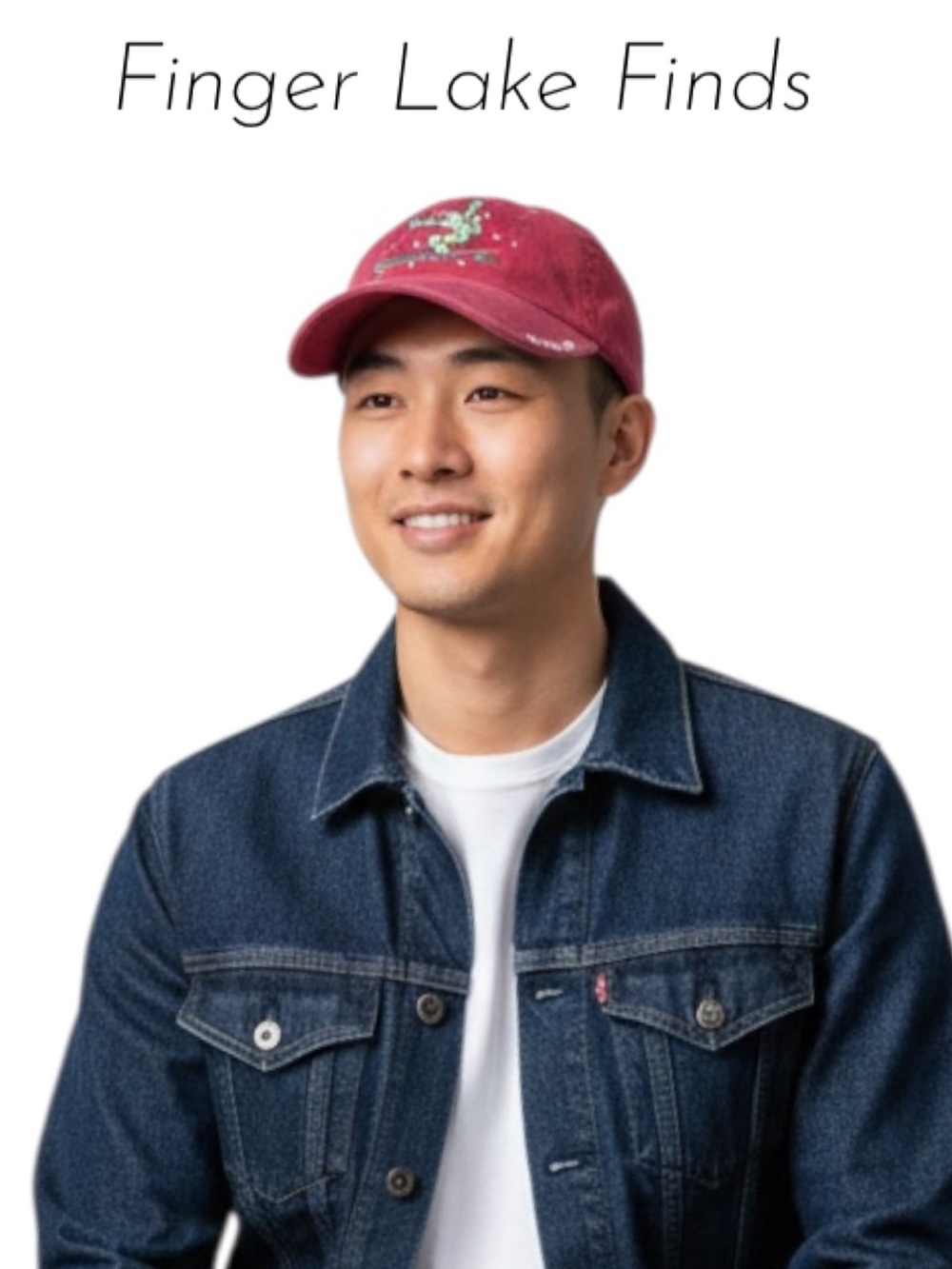Life Is Good Red Cotton Hat with Embroidered Logo